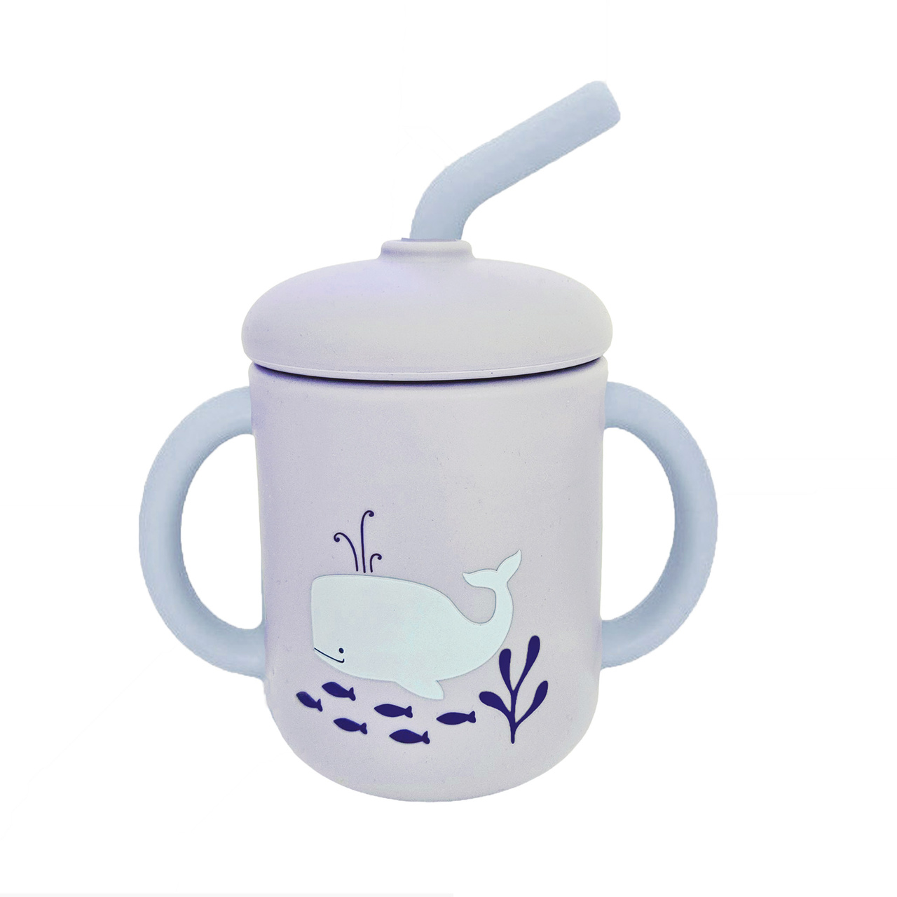 Mugg med sugrör silikon cloud blue ocean