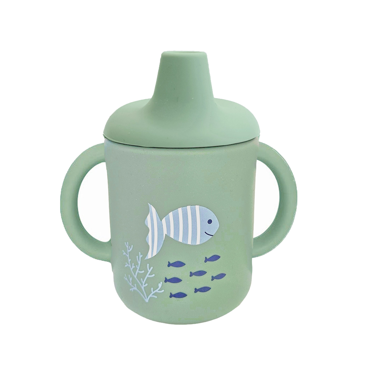 Sippy cup silicone cameo green ocean