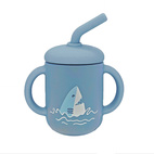 Mugg med sugrör silikon stone blue ocean