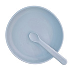 Tallrik och sked silikon cloud blue