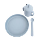 Feeding set 3 pcs silicone cloud blue