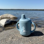 Sippy cup silicone stone blue ocean