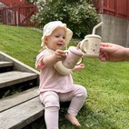 Mugg med sugrör silikon sandshell flowers