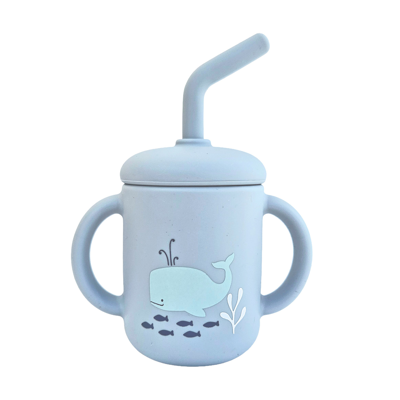 Cup with straw silicone cloud blue ocean