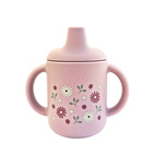 Sippy cup silicone pale mauve flowers