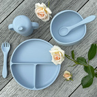 Matset 5 delar silikon cloud blue