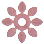 Teether toy leaf blush pink