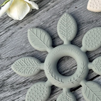 Teether toy leaf soft sage