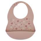 Bib silicone pale mauve flowers