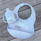 Cup with straw silicone cloud blue ocean
