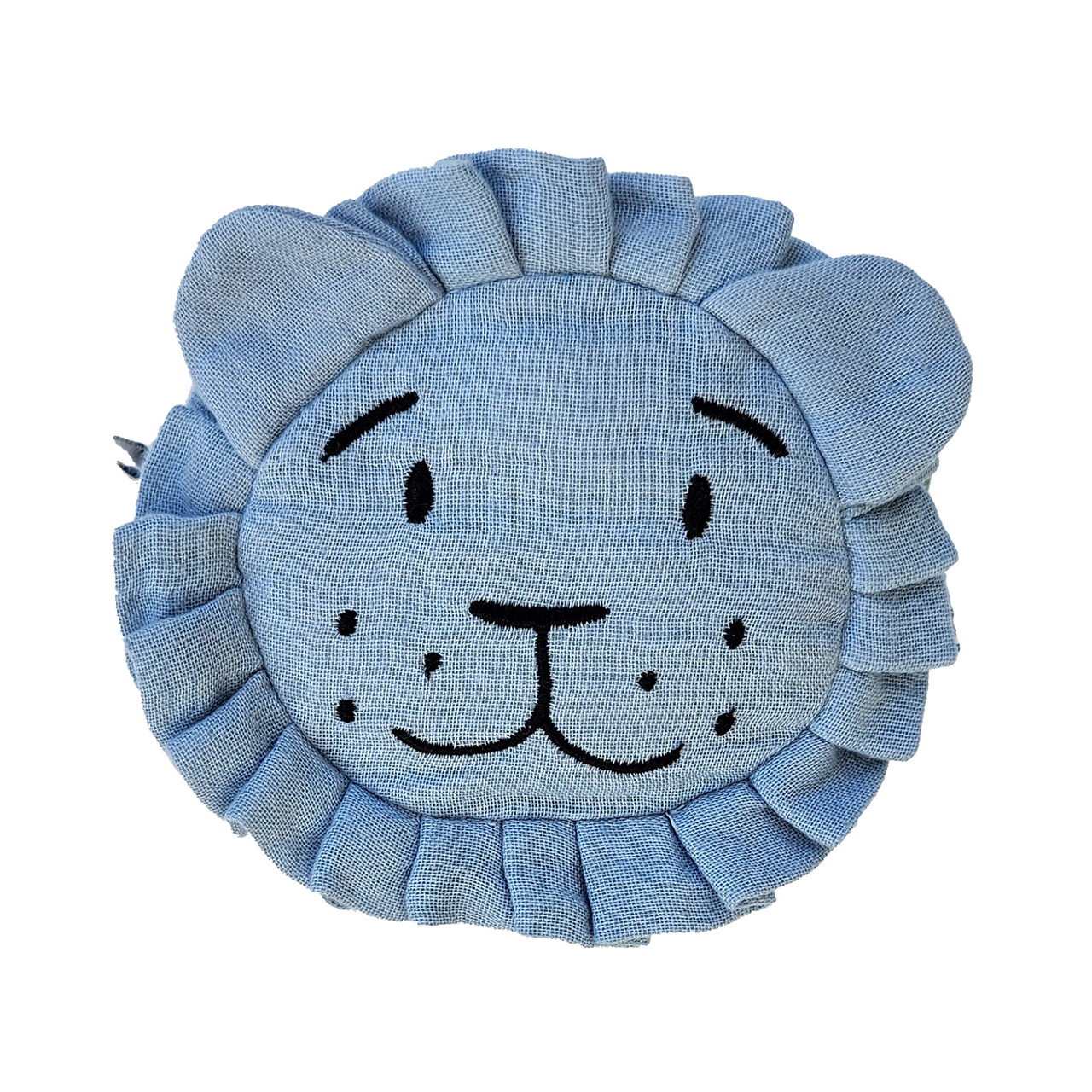 Soft rattle ball lion dusty blue