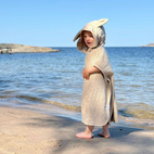Bath poncho rabbit sandshell GOTS