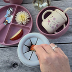 Snack pot silicone silver grey